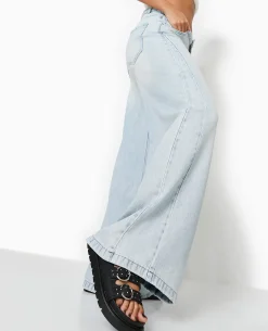 Jean Wide Ultra Large Taille Basse - Bleu Clair