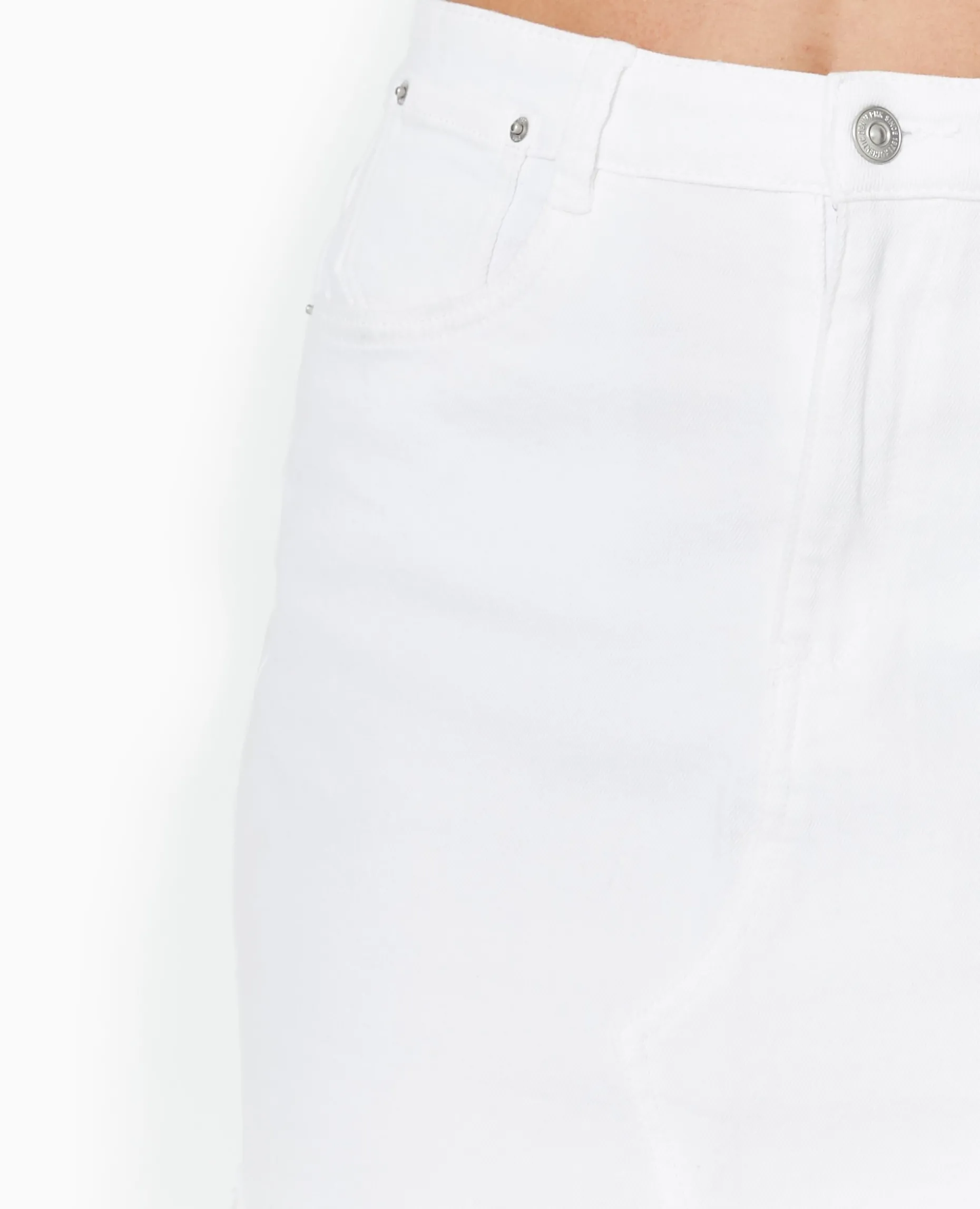Jupe Courte En Jean Avec Bas Coupé - Blanc