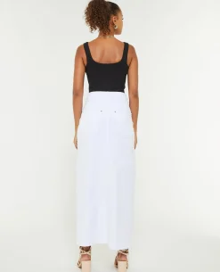 Jupe Longue En Jean - Blanc