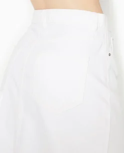 Jupe Longue En Jean Avec Fentes - Blanc