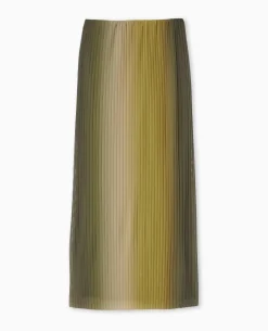 Jupe Longue En Tulle Plissé - Vert Clair