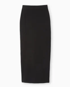 Jupe Tube En Maille Côtelée - Noir