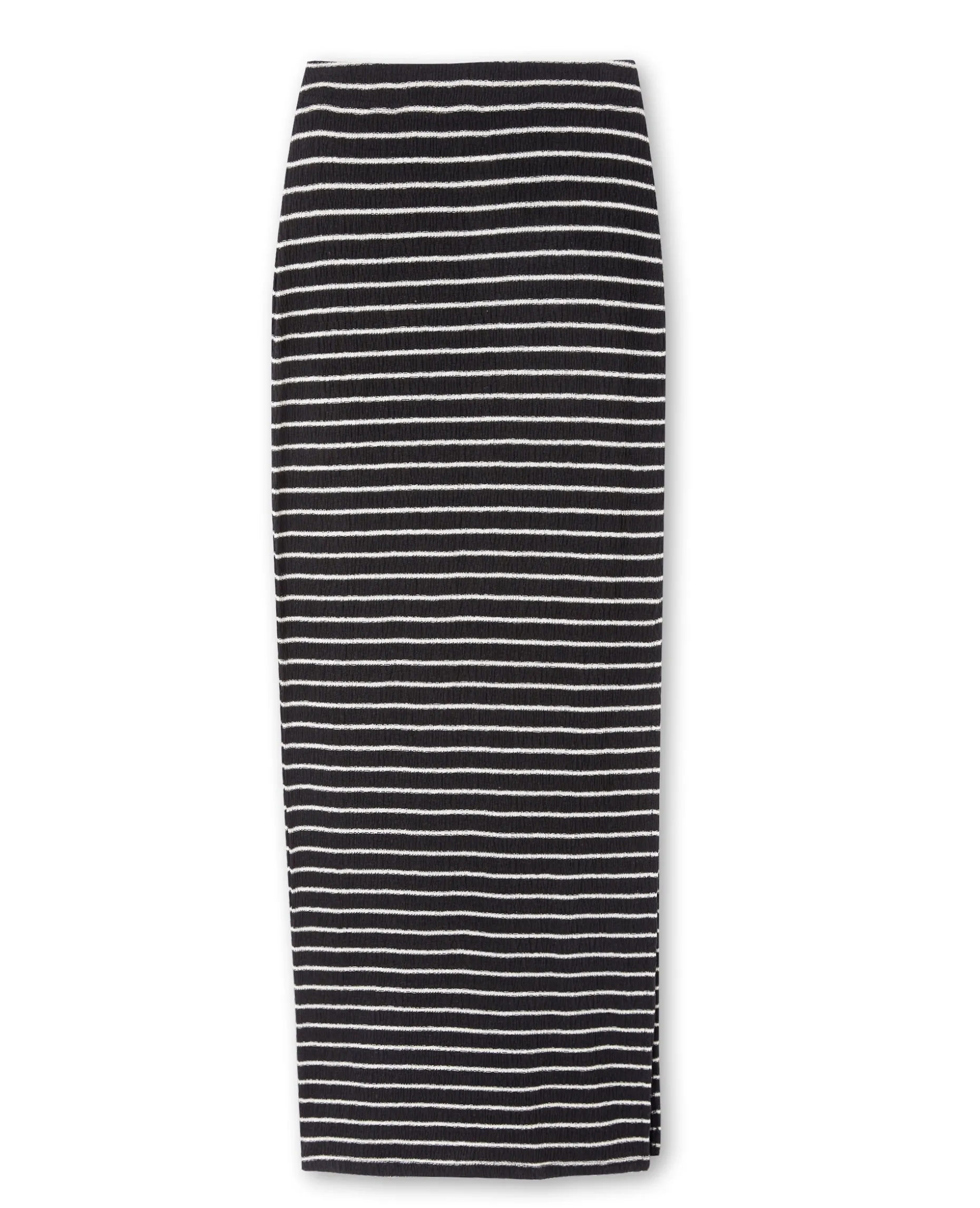 Jupe Tube Longue En Maille Rayée - Noir