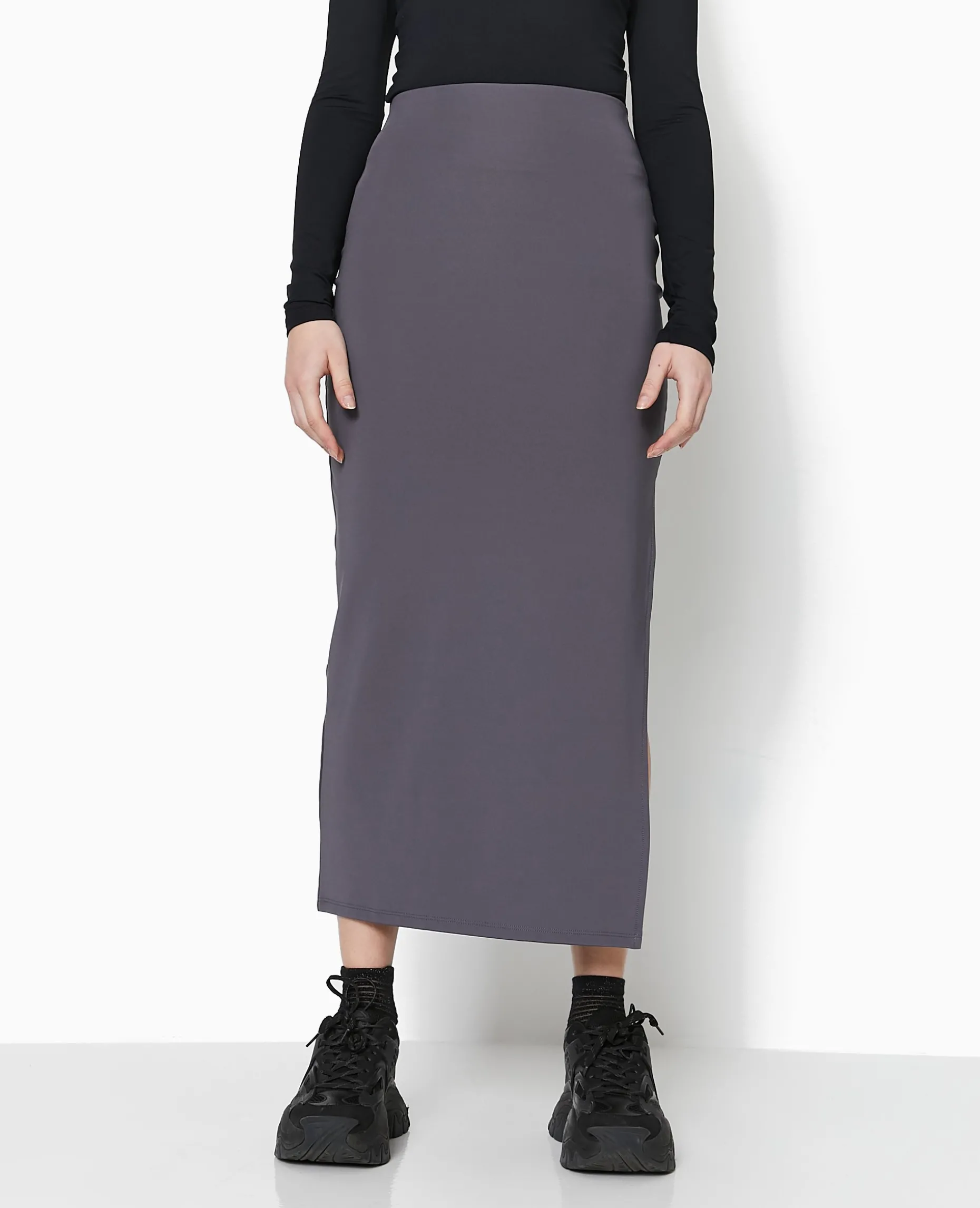 Jupe Tube Moulante - Gris Foncé