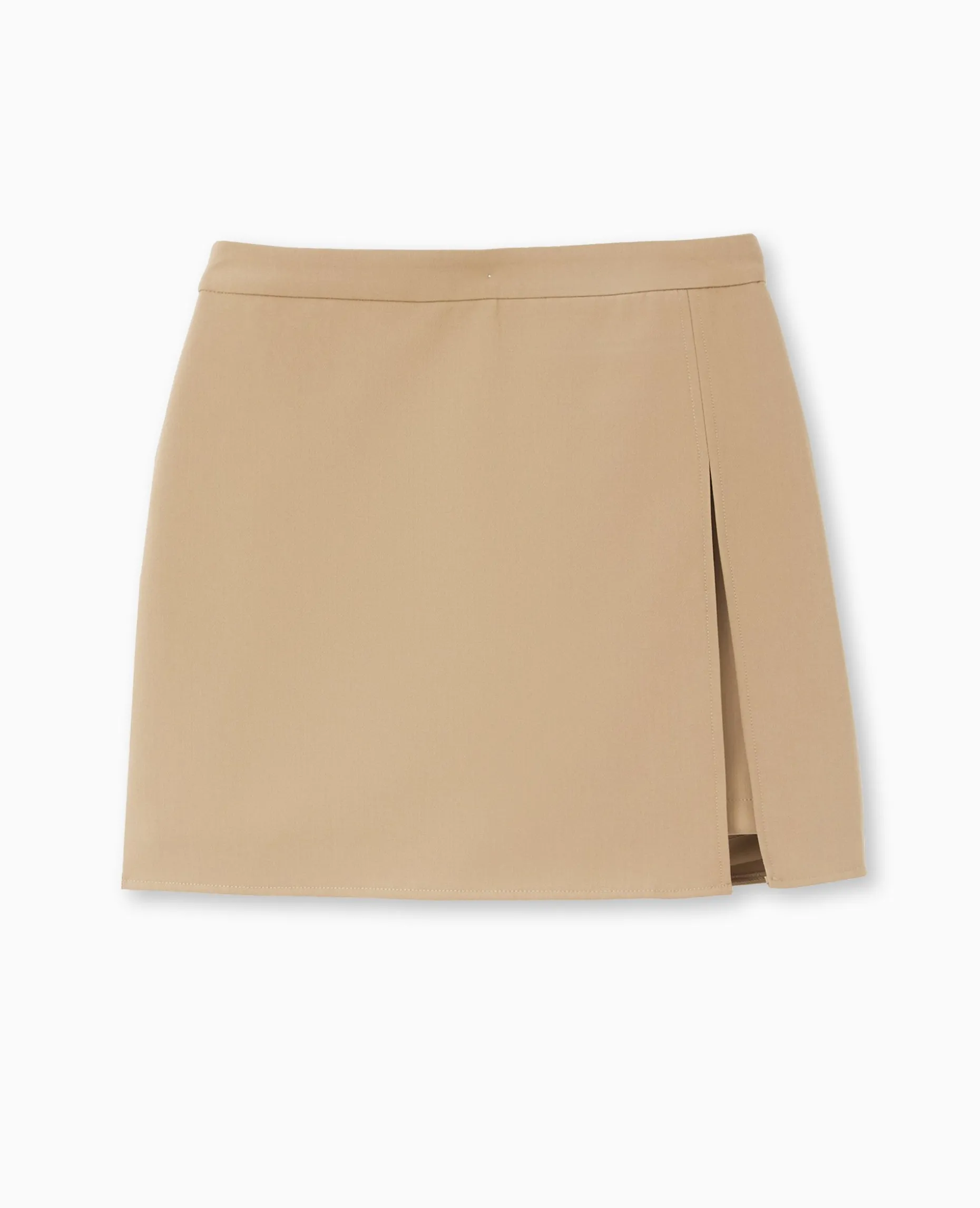 Jupe-short Avec Grande Fente - Camel