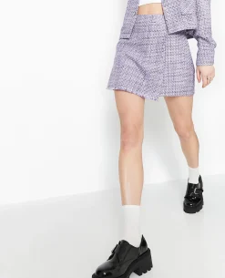 Jupe-short En Tweed - Lilas