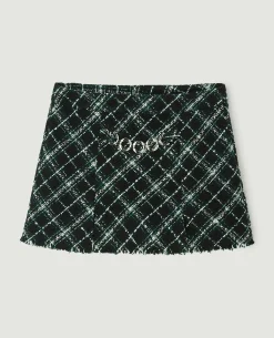 Jupe-short En Tweed - Vert