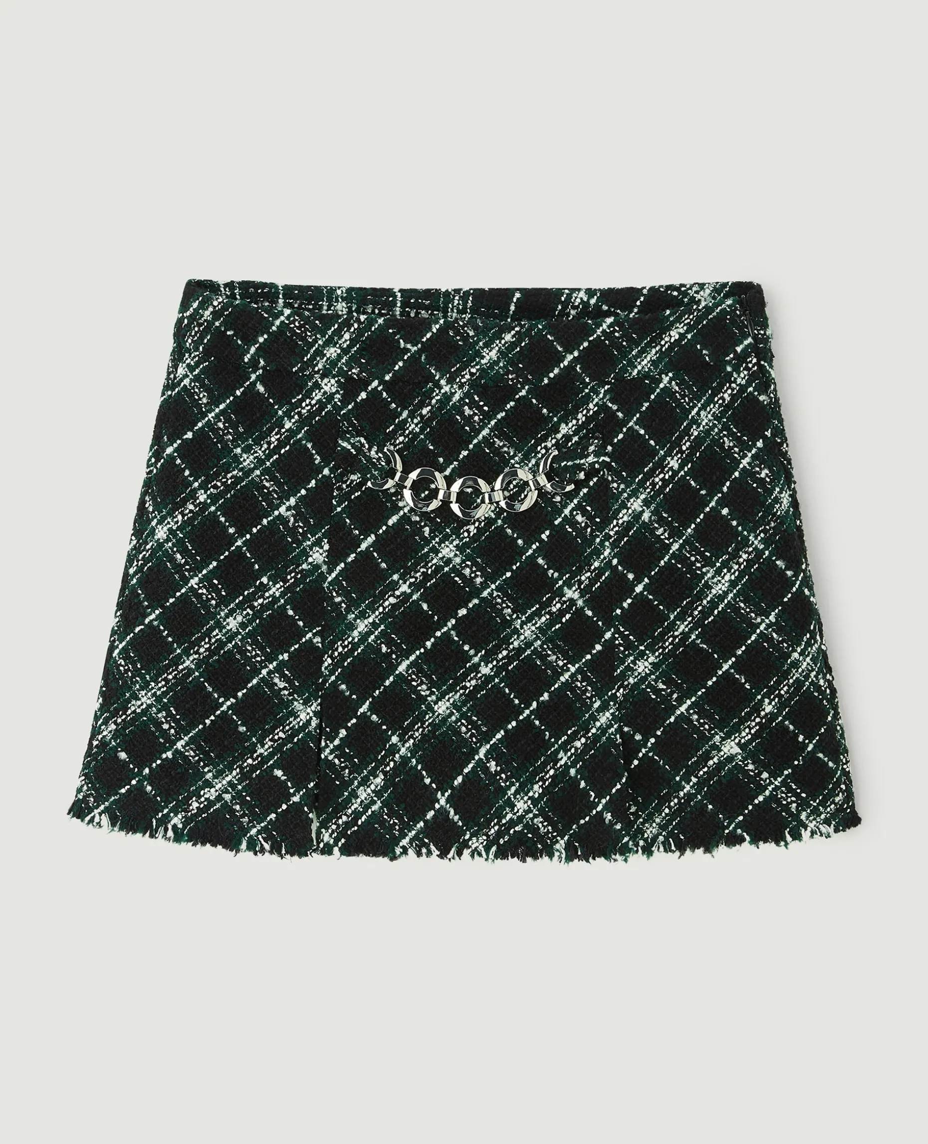 Jupe-short En Tweed - Vert