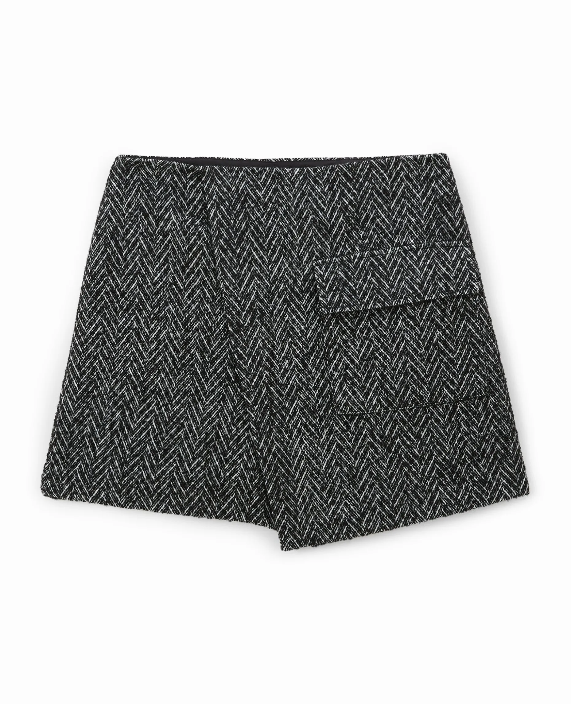 Jupe-short En Tweed Avec Poche - Noir