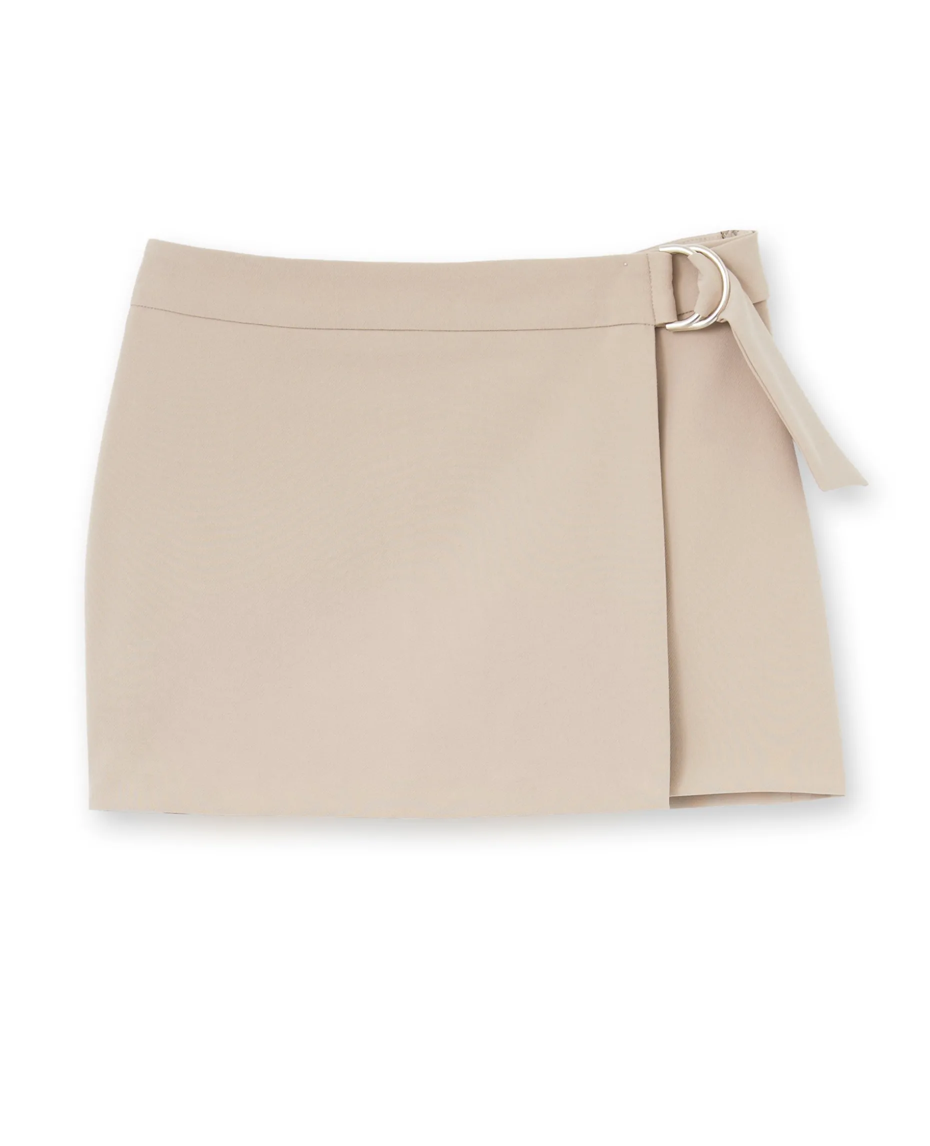 Jupe-short Portefeuille Avec Boucle - Beige