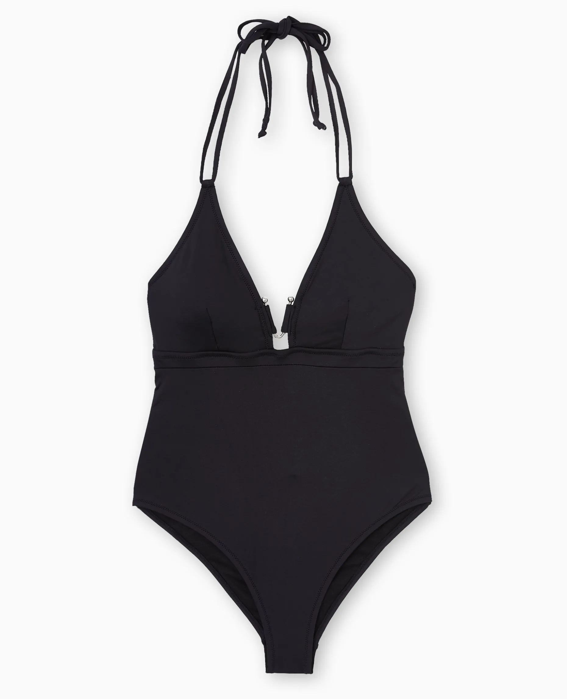 Maillot De Bain 1 Piè;ce Triangle Décolleté V - Noir