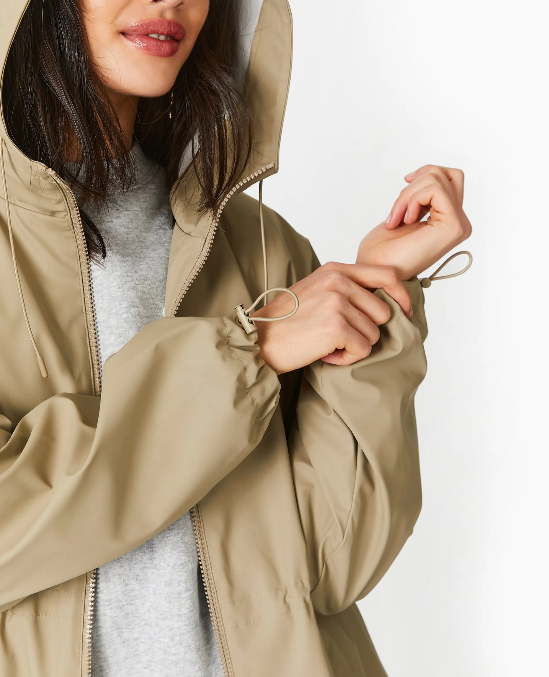 Manteau De Pluie Avec Capuche - Vert Kaki