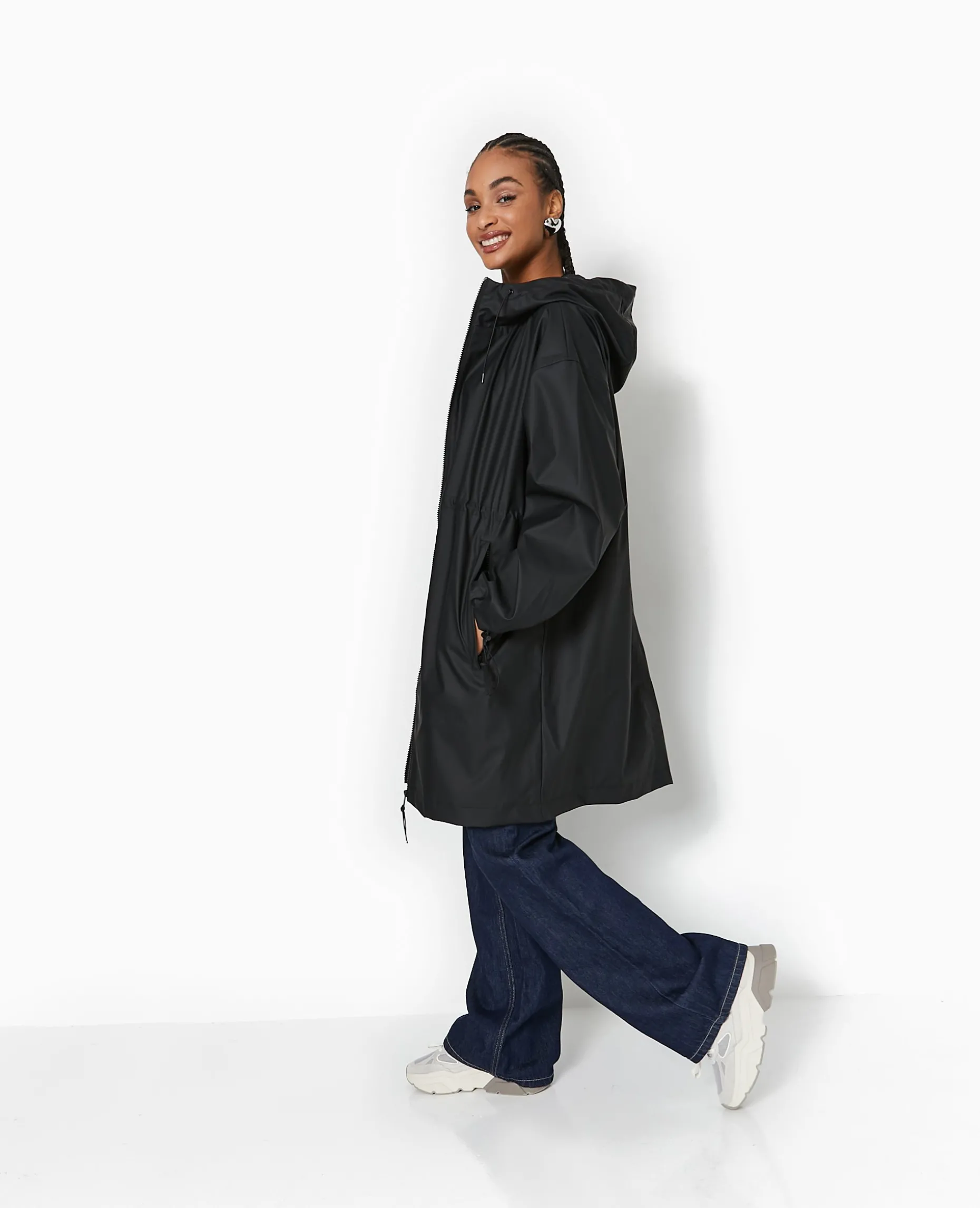 Manteau De Pluie Avec Capuche - Noir