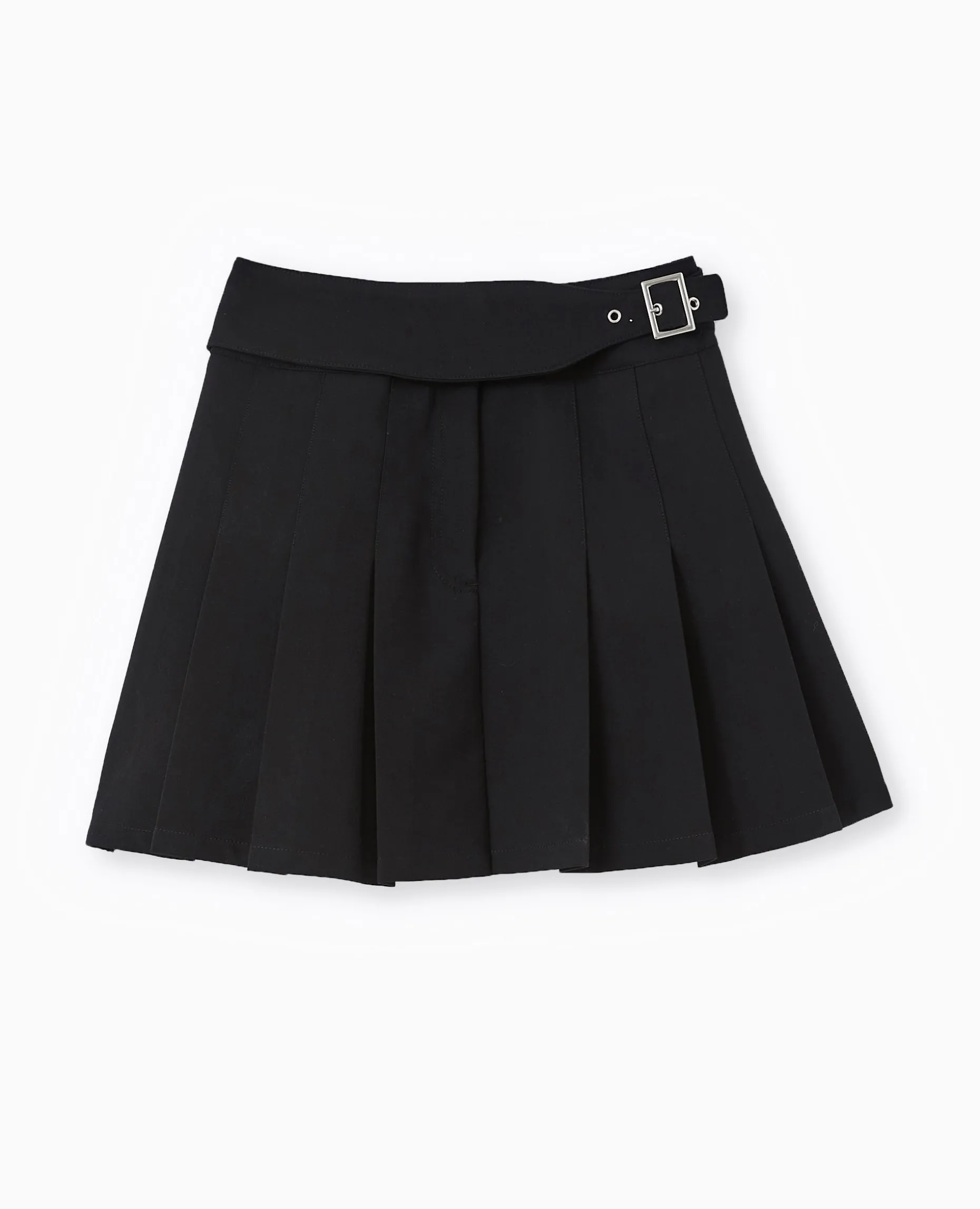 Mini Jupe Plissée Avec Ceinture - Noir