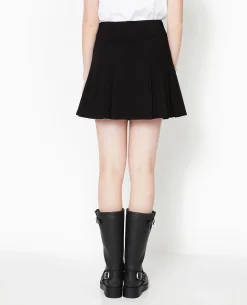 Mini Jupe Plissée Avec Ceinture - Noir