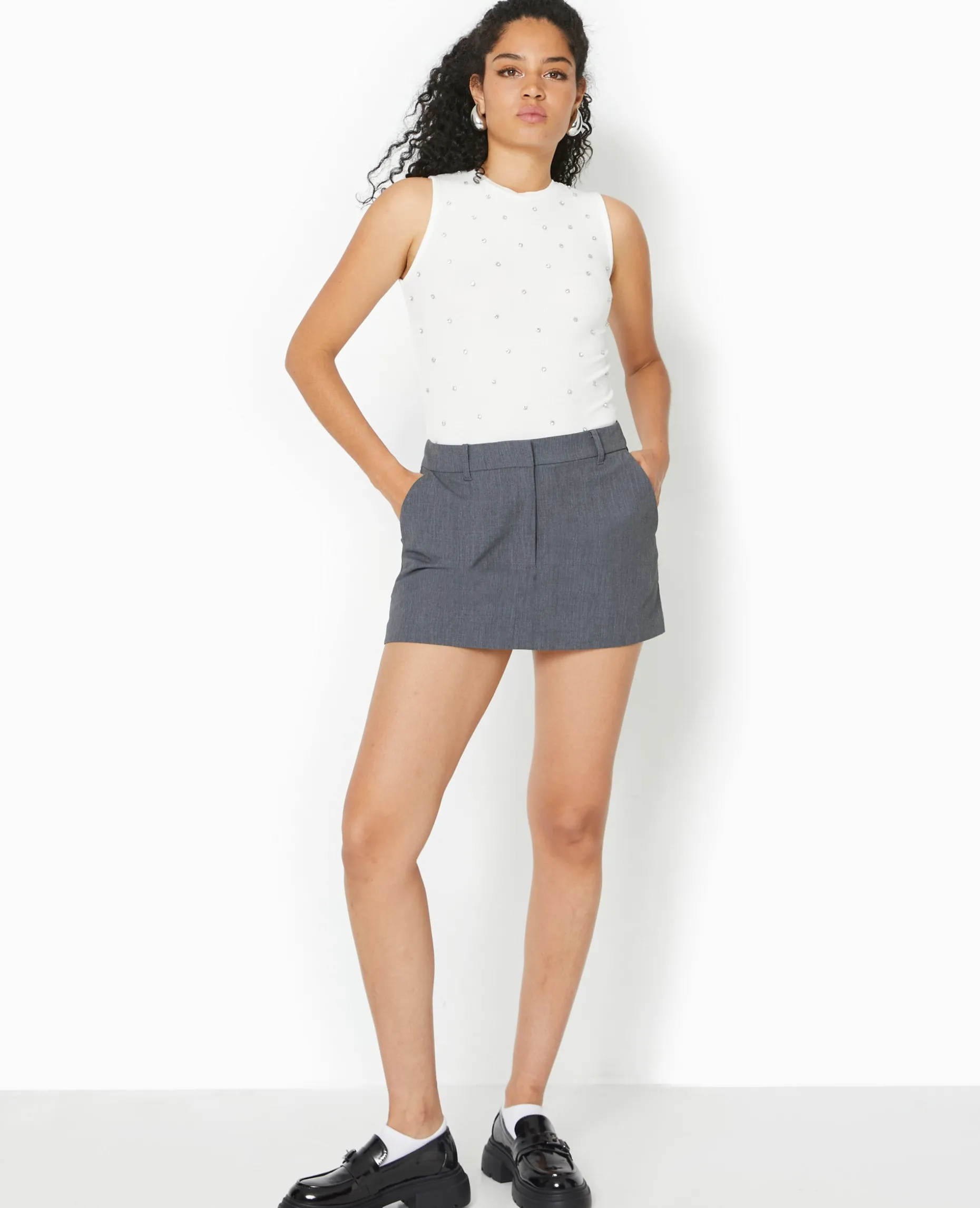 Mini Jupe-short City - Gris Foncé