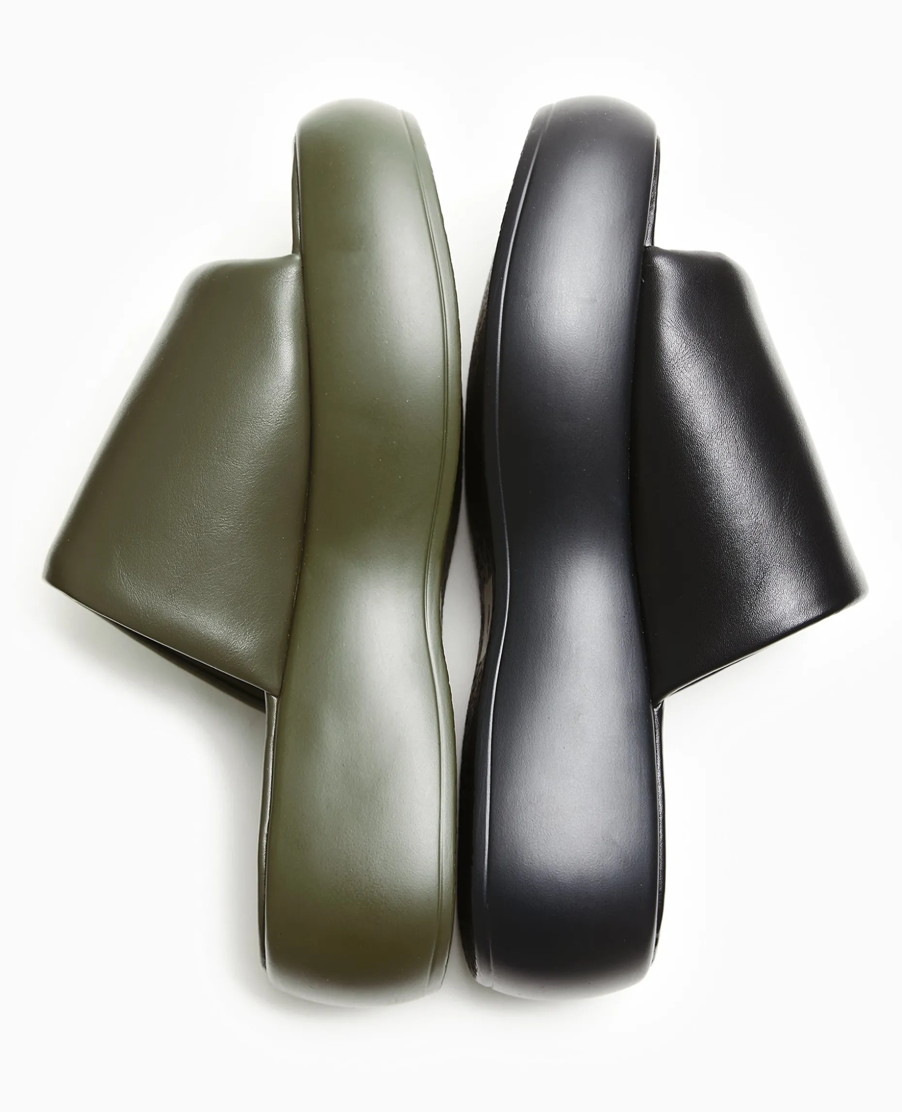 Mules Compensées - Vert Kaki