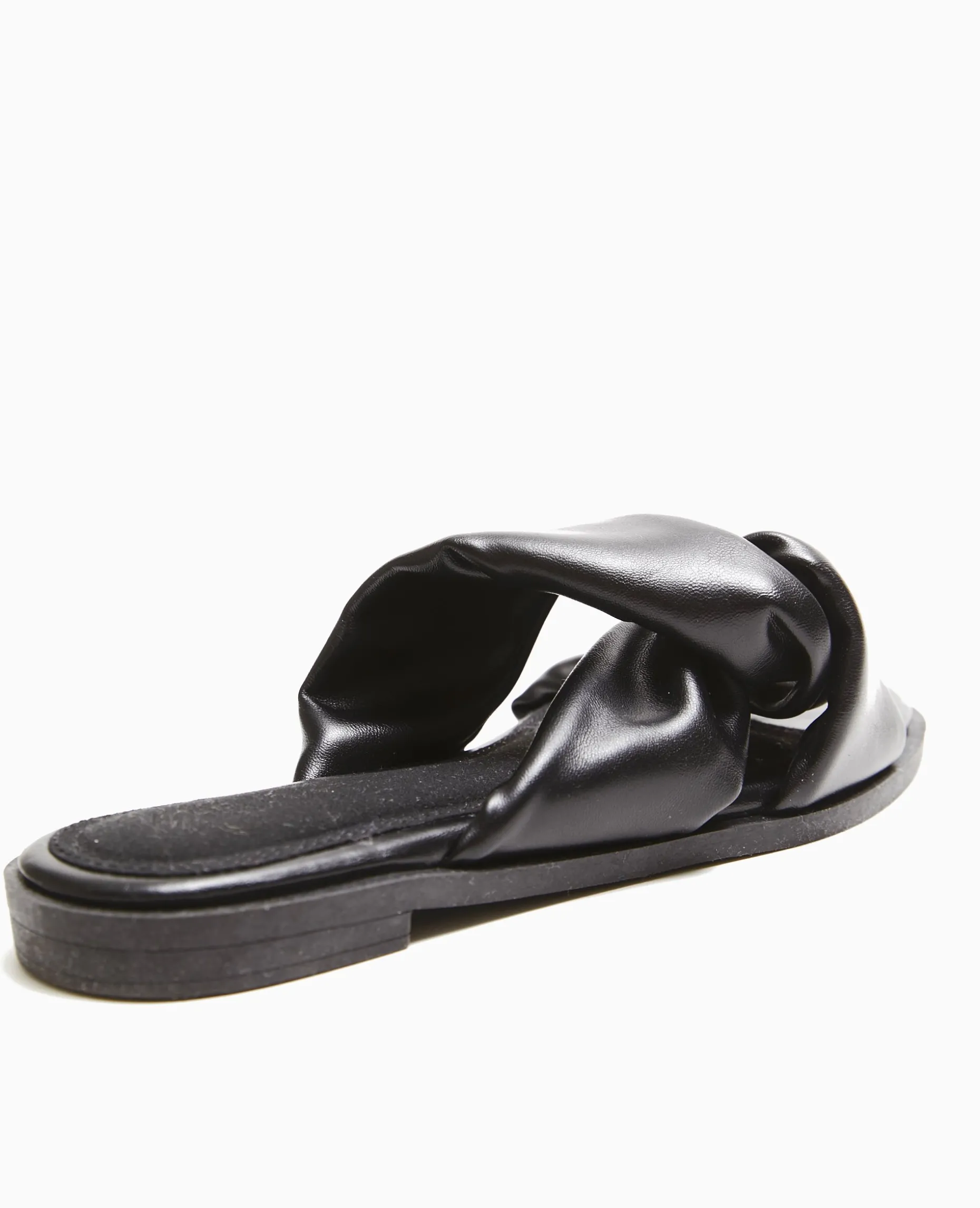 Mules Plates Avec Brides Entremêlées - Noir