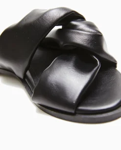 Mules Plates Avec Brides Entremêlées - Noir