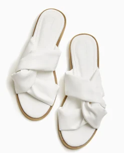 Mules Plates Avec Brides Entremêlées - Blanc