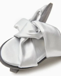 Mules Plates Avec Brides Entremêlées - Argenté