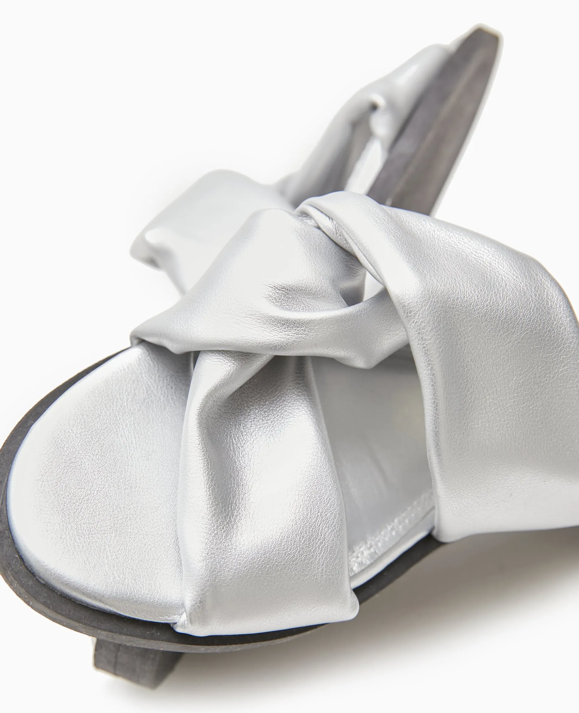 Mules Plates Avec Brides Entremêlées - Argenté