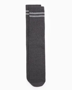 Paire De Chaussettes Avec Bandes Lurex - Gris Foncé