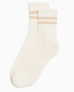 Paire De Chaussettes Avec Bandes - Blanc