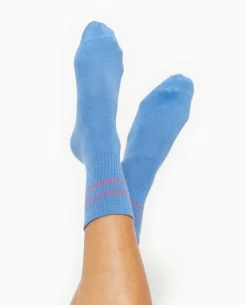 Paire De Chaussettes Avec Bandes - Bleu