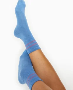 Paire De Chaussettes Avec Bandes - Bleu