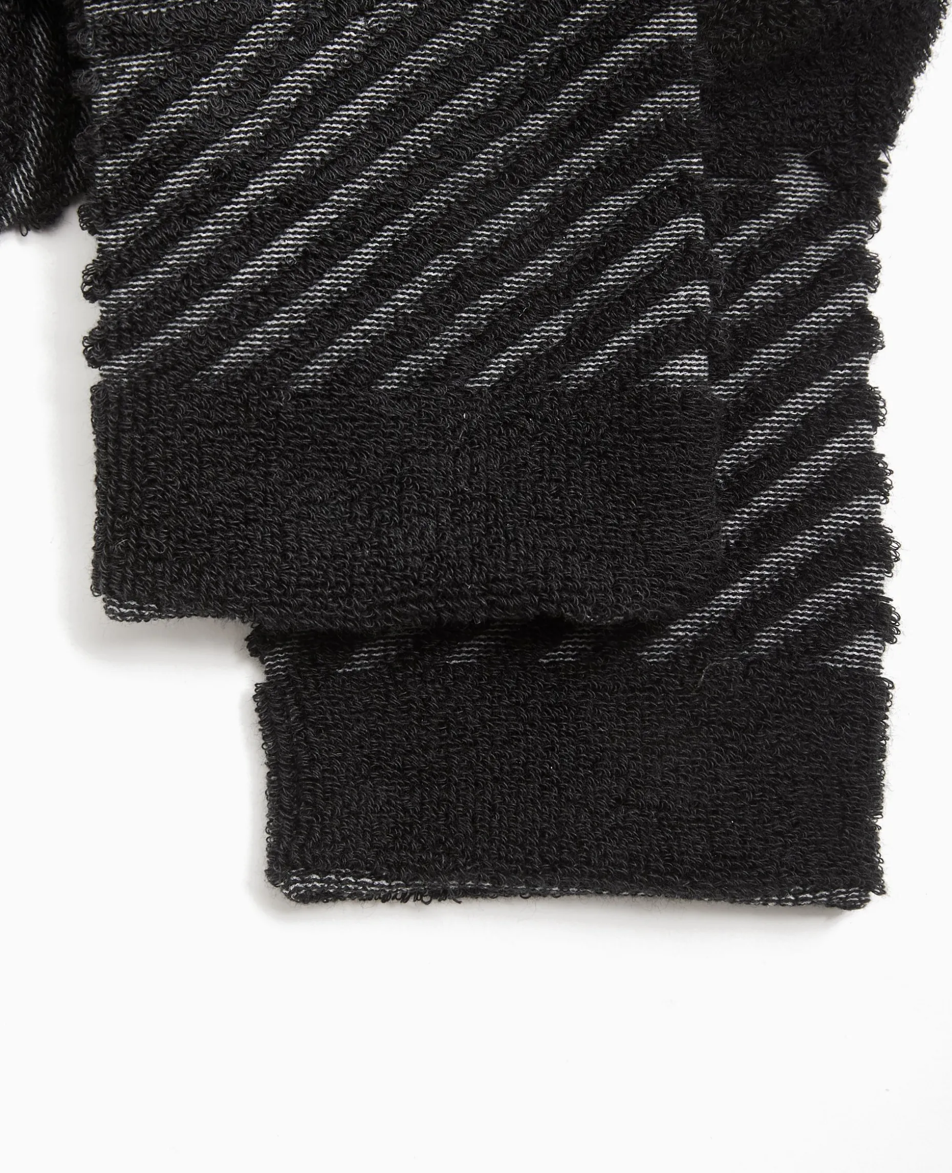 Paire De Chaussettes Avec Rayures Maille Bouclette - Noir