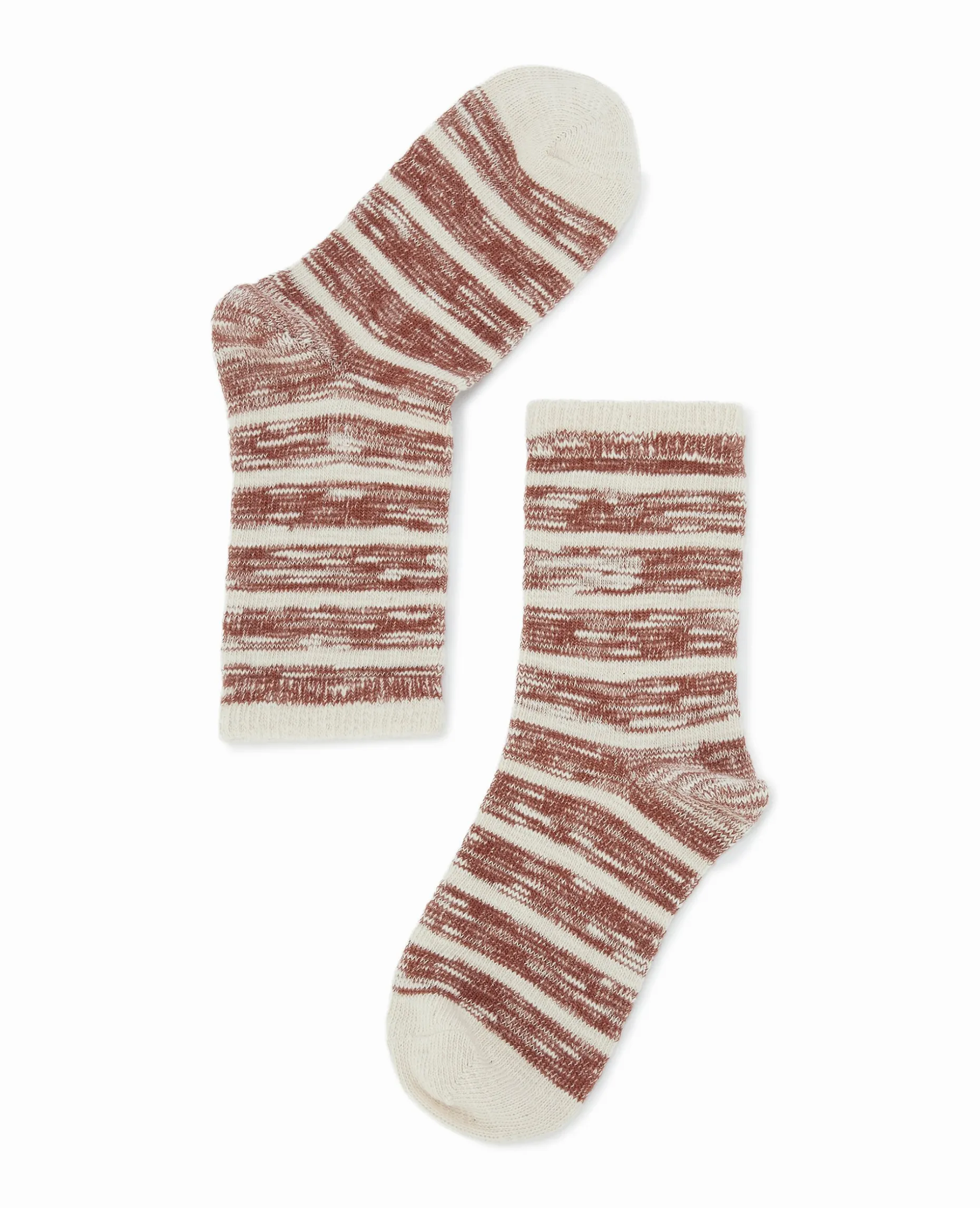 Paire De Chaussettes Bicolores Effet Rayé - Taupe