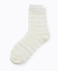 Paire De Chaussettes Bi-matiè;re - Blanc