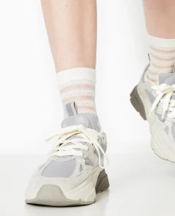 Paire De Chaussettes Bi-matiè;re - Blanc