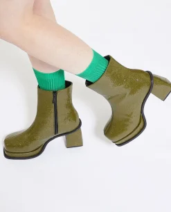 Paire De Chaussettes En Maille Brillante - Vert