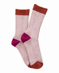 Paire De Chaussettes En Maille Mélangée - Marron