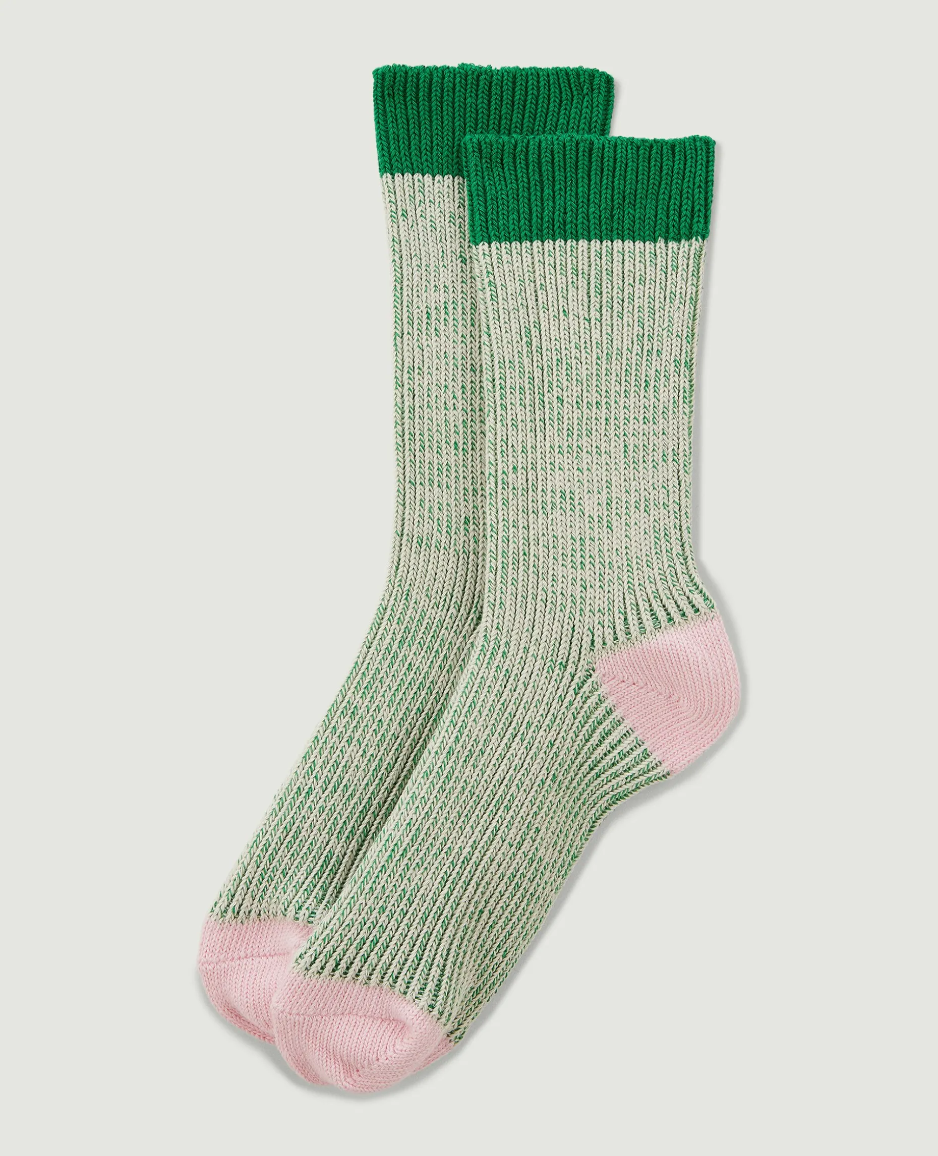 Paire De Chaussettes En Maille Mélangée - Vert émeraude