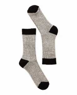 Paire De Chaussettes En Maille Mélangée - Noir