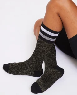 Paire De Chaussettes Hautes Avec Lurex - Noir