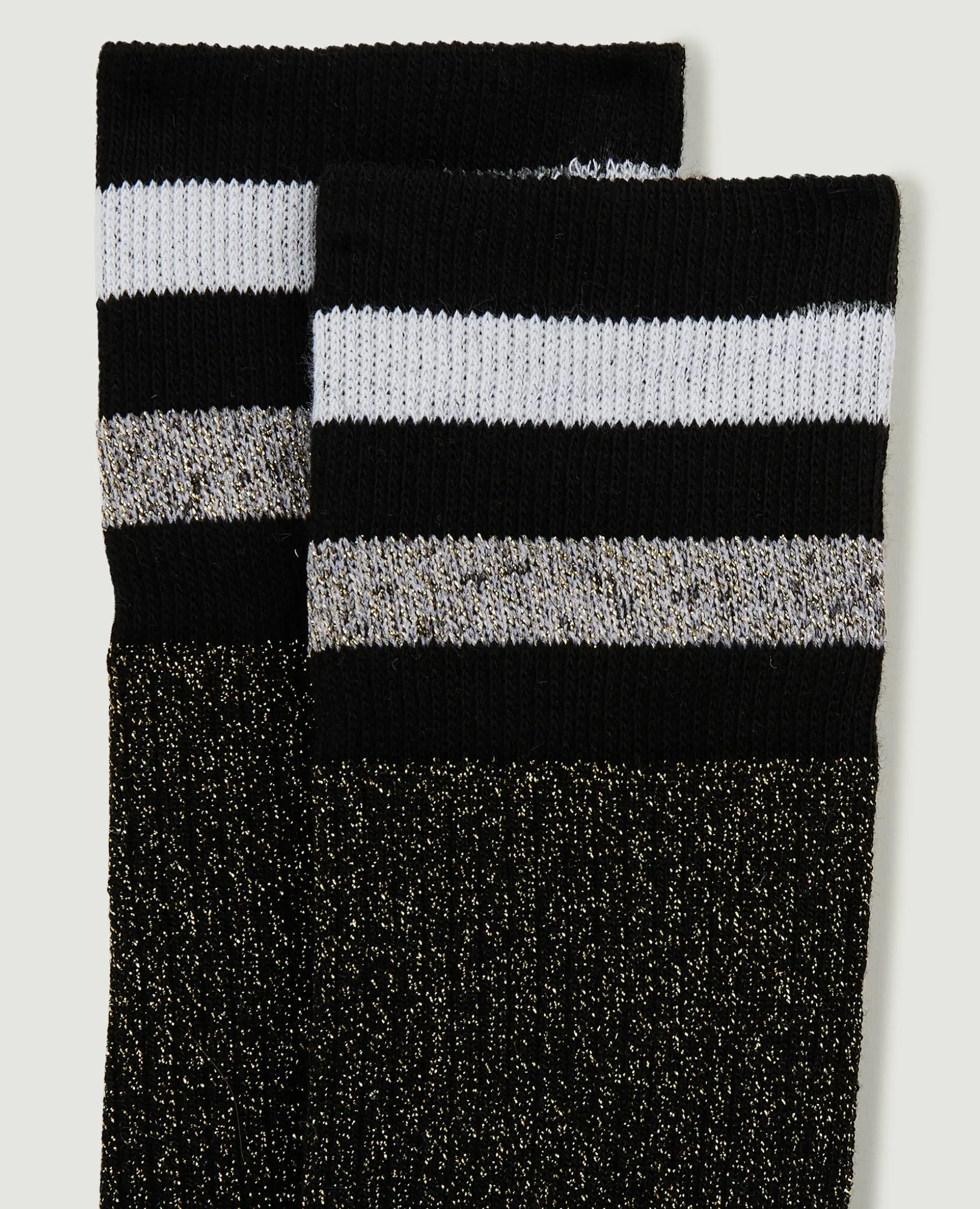 Paire De Chaussettes Hautes Avec Lurex - Noir
