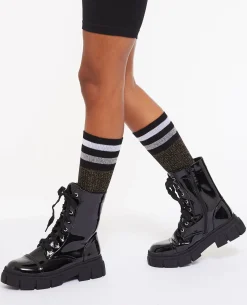 Paire De Chaussettes Hautes Avec Lurex - Noir