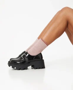 Paire De Chaussettes Mini-damiers - Marron