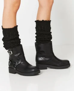 Paire De Guêtres En Maille Fantaisie - Noir