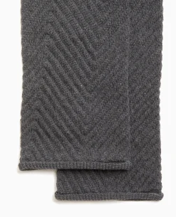 Paire De Guêtres En Maille Chevrons - Gris Foncé