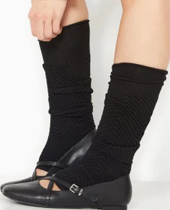Paire De Guêtres En Maille Chevrons - Noir