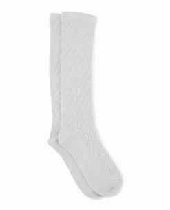 Paires De Chaussettes Hautes Avec Fils Lurex - écru