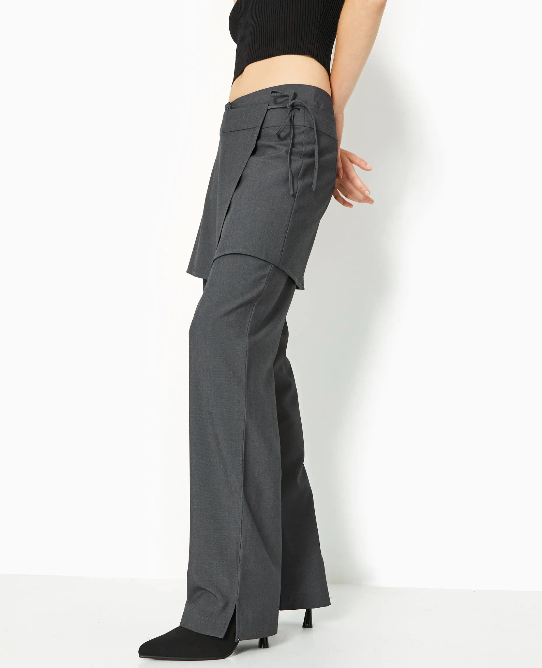Pantalon 2 En 1 Avec Jupe Amovible - Gris Foncé