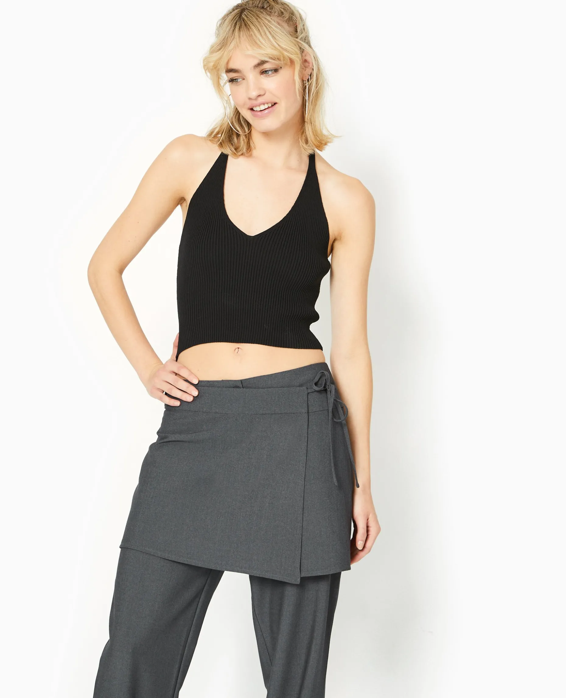 Pantalon 2 En 1 Avec Jupe Amovible - Gris Foncé