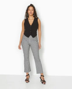 Pantalon 7/8 Motif Vichy - Noir