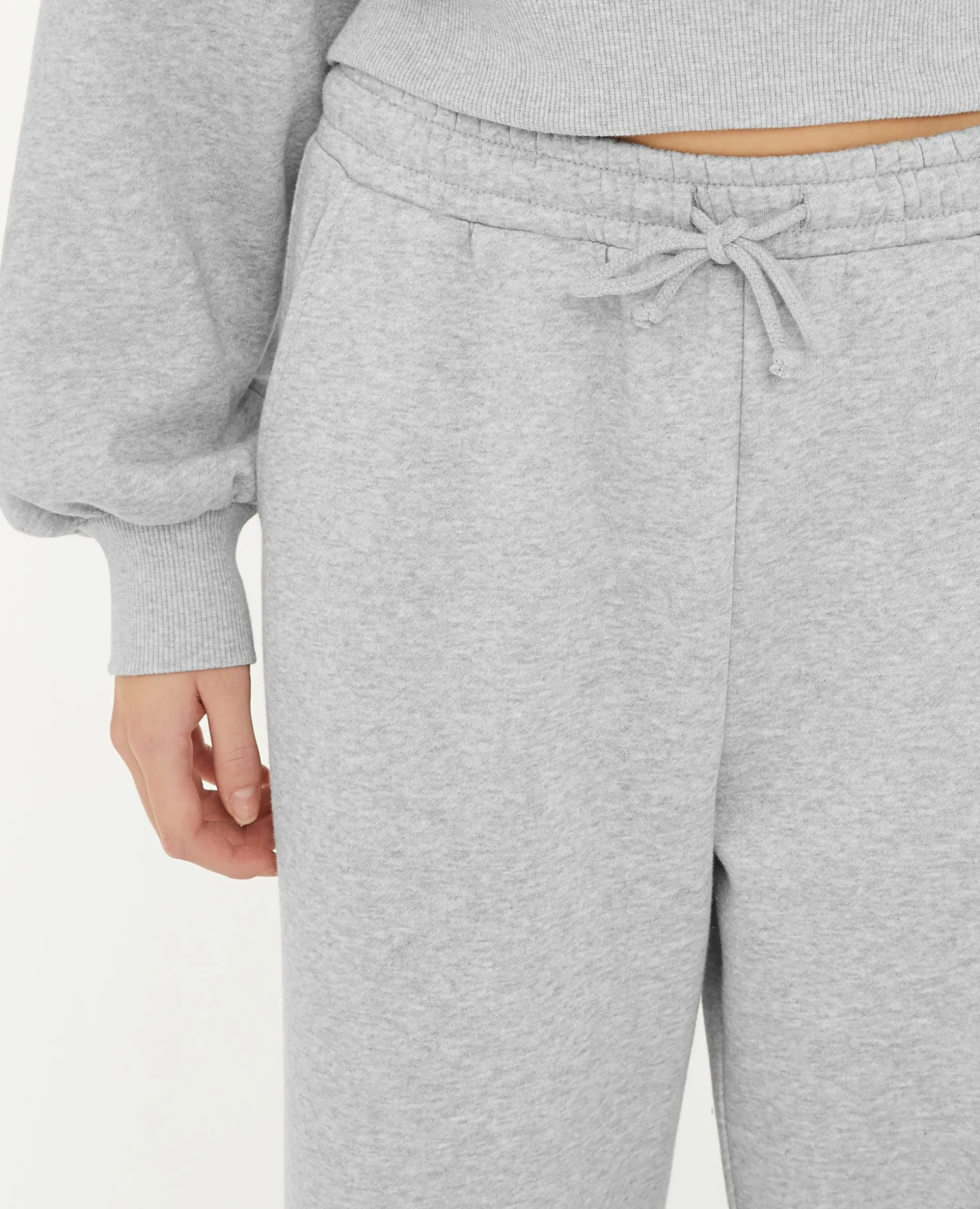Pantalon De Jogging Droit En Molleton - Gris Chiné